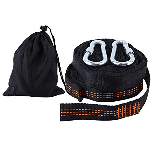Yosooo Set of Hammock Strap Rope with Metal Buckle Tree Swing Hanging Kit Hammock Straps Rope Carabiner Hammock Tree Straps with 2Pcs Carabiners for Outdoor Yard Camping