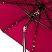 Sundale Outdoor Solar Powered 32 LED Lighted Patio Umbrella Table Market Umbrella with Crank and Push Button Tilt for Garden, Deck, Backyard, Pool, 8 Steel Ribs, 9 Feet, Red