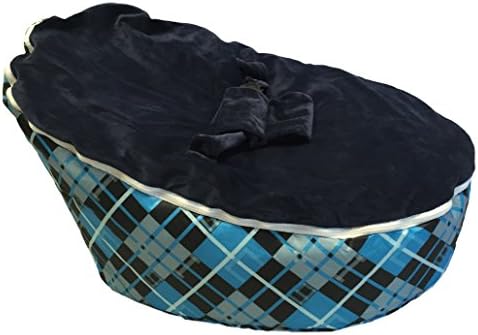 BayB Brand Baby Bean Bag - Filled - Blue Argyle
