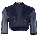 GRACE KARIN Half Sleeve Short Bolero Jacket Navy Blue Size XL CL010473-5