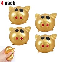 GUCHIS 4pcs Gold Color Antistress Decompression Splat Ball Vent Toy Smash Various Styles Pig Toys Squeeze Squishies Funny Toy Venting Water Ball