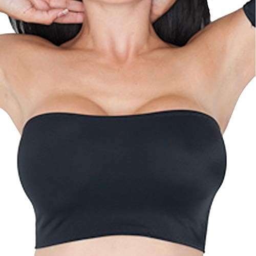 Fantaystore BM Plain Black Stretchy Spandex Lycra Boobtube Top Mini Bra No Support [Please Check Images for Our Sizing Chart]