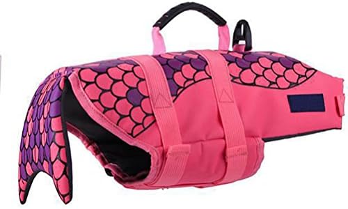 VHJLI Safety Clothes Puppy Dog Saver Life Vest Jacket Summer Pet Surfing Swimming preserver Clothes Swimwear Mermaid L