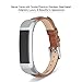 Fitbit Alta HR and Alta Band, Benuo [Vintage Series] Premium Genuine Leather Strap, Classy Replacement Band with Metal Buckle Clasp, Adapters for Fitbit Alta Smart Fitness Tracker ( Bright Brown)