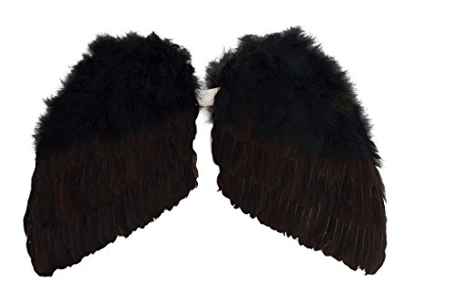Star Power Girls Genuine Feather Beautiful Wings, Black, Child Size (14")