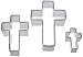 R&M International Cross Cookie Cutters, Assorted Sizes, 3-Piece Set