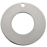 VALYRIA 20pcs Silver Tone Stainless Steel Stamping Blanks Tags Donuts Ring Charm Pendant 20mm(6/8
