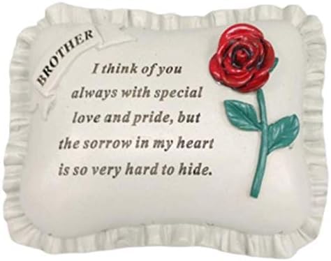 David Fischhoff Red Rose Memorial Pillow, Poly Resin (Brother, 1)