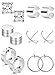 FIBO STEEL 6 Pairs Ear Cuff Earring Magnetic Earrings for Men Women Non Pierced Clip-on Earrings Set