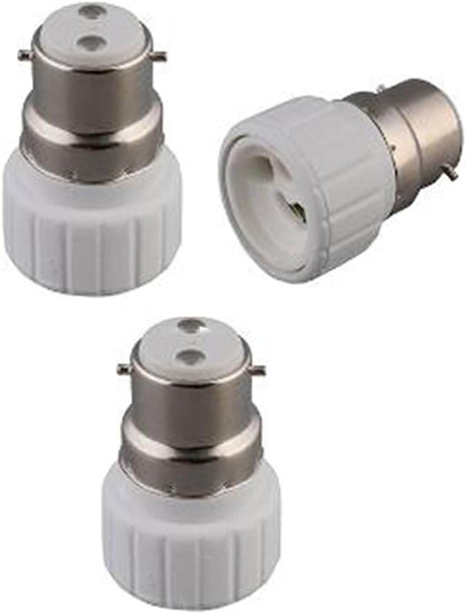 Mr.Gadget's Solutions B22 to GU10 Light Adapter,B22 Bayonet Cap to GU10 Socket Base Converter for Light Lamp Bulb Holder Fitting (Pack of 3)