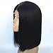 JYL Hair Brazilian Virgin Straight Shoulder Length Short Bob Wigs for Woman Middle Part Remy Human Hair Machine Made with A Little Lace in the Middle Glueless Wig