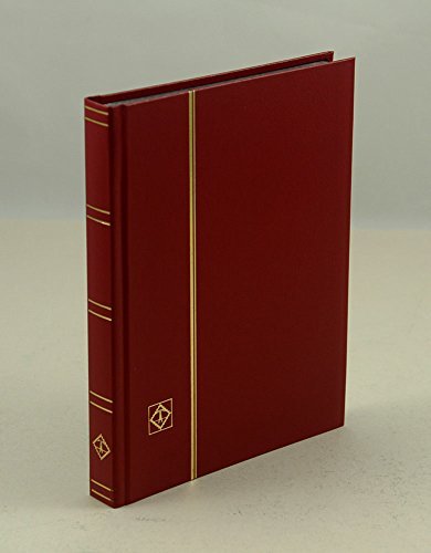 Stamp Album 32-Black Page Stamp Book Stockbook Lighthouse LS2/16 Red (Size: 6 1/2 x 9) by Lighthouse
