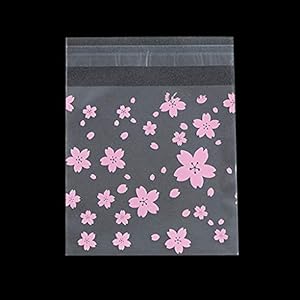 Lunji Mini-zakje, kunststof, zelfklevend, voor koekjes, cadeauzakjes, voor bruiloft (5,5 x 5,5 + 3 cm), 100 stuks