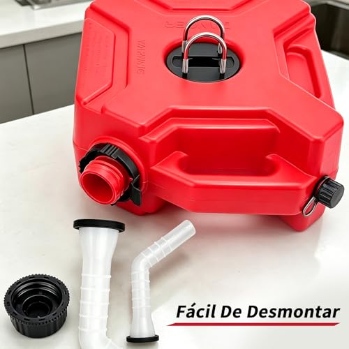 Bidón de Gasolina 5 Litros, Bidón de Gasolina para Moto, 5L Tanque de 1.3 Galones Contenedor de Gas Portátil, Con Cerradura y Llave
