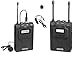 Movo WMIC80 UHF Expandable Wireless Lavalier Microphone System with Lavalier Mic and Bodypack Transmitter, Portable Receiver, and Shoe Mount for DSLR Cameras (330' Range)