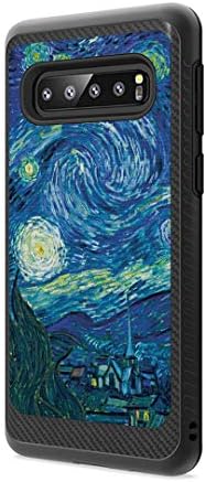 Moriko Case Compatible with Galaxy S10 Plus [Drop Protection Dust Shock Impact Proof Carbon Fiber Protective Black Case Cover] for Samsung Galaxy S10 Plus S 10+ 2019 - (Starry Night)