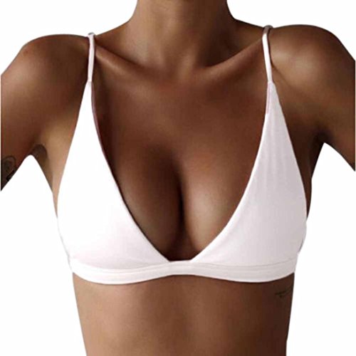 TOOPOOT Women Push-up Padded Bikini Top (M, White)