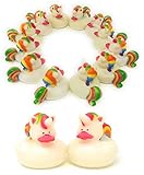 4E's Novelty Unicorn Rubber Duckies Pack of 12 Cute Rubber Ducks for Baby Ducky's Kids Bath Tub Toys 2.5 X 3 inches