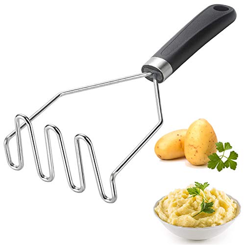 Fiezkaa Potato Masher Stainless Steel, Potato Masher for Non Stick and