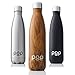 POP Design Stainless Steel Vacuum Insulated Water Bottle - Keeps Cold 24hrs. or Hot for 12hrs. - Sweat & Leak-Proof - Narrow Mouth & BPA Free - 17 Oz (500ml) or 25 Oz (740ml) - 3 Colors