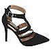 BESTON BA98 Women's Pointed Toe Closed Back Ankle Strap Stiletto Heel Dress Pump