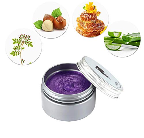 Purple Hair Color Wax, Temporary Hair Color 4.23 oz for Clubbing, Daily Use, Party, Cosplay, Halloween (Purple)