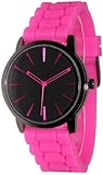 Tzou New Hot Pink w/ Black Silicone Watch