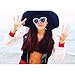 VANKER 1X Hot Pink Fashion Cute Women Lady Girl Oversized Heart-Shaped Plastic Frame Retro Sunglasses Eyeglasses Glasses