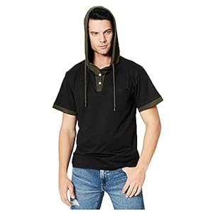 Grote en lange heren workout korte mouw hoodie t-shirt korte mouw gym hoodies hooded tops outdoor running fitness