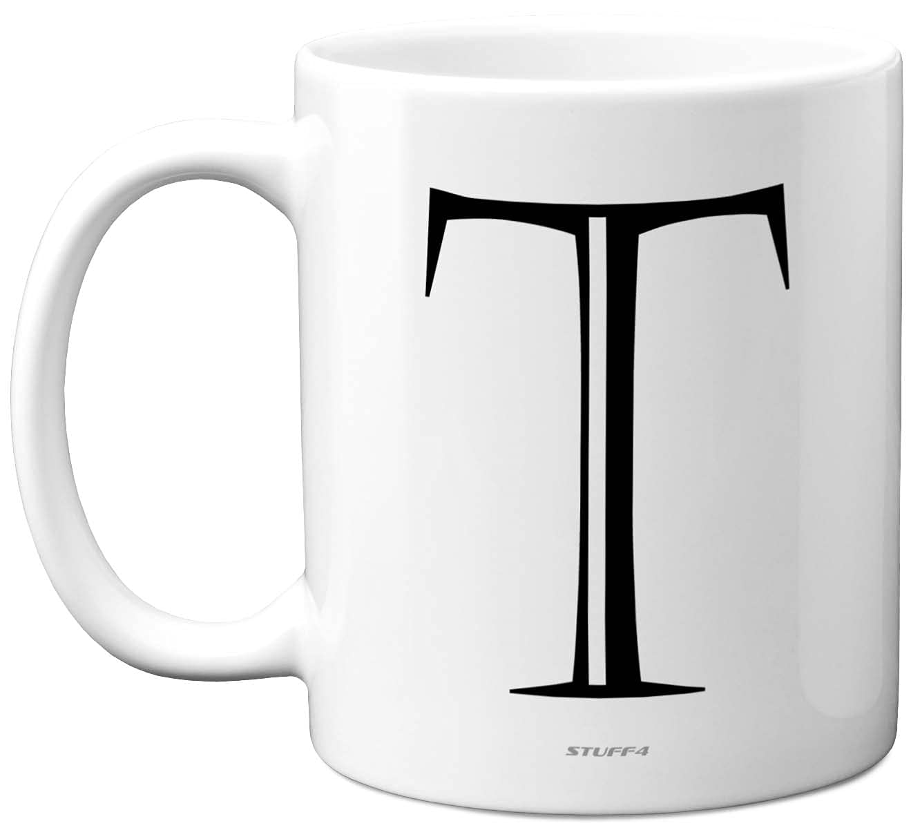 Stuff4 Personalised Alphabet Initial Mug - Letter T Mug, Gifts for Him Her, Fathers Day, Mothers Day, Birthday Gift, 11oz Ceramic Dishwasher Safe Anniversary, Valentines, Christmas, Retirement