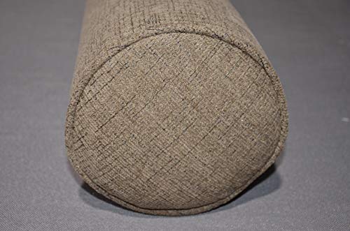 micama Round Bolster Pillow Cover 36" x 8". Chenille 12217 Downy Stone.