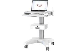 QUUIUO - Medical Laptop Cart with Oral Scanner Stand, Adjustable Height for Dental Clinic, Hospital, Beauty