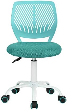 LeMonde Office Chair Student Task Chair Adjustable Swivel Desk Chair with Plastic Mesh Seat and Metal Feet Turquoise