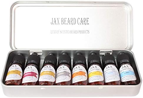 Jax Beard Care Beard Oil Collection Natural Carrier Oils, Condition, 8 Bottle Gift Set