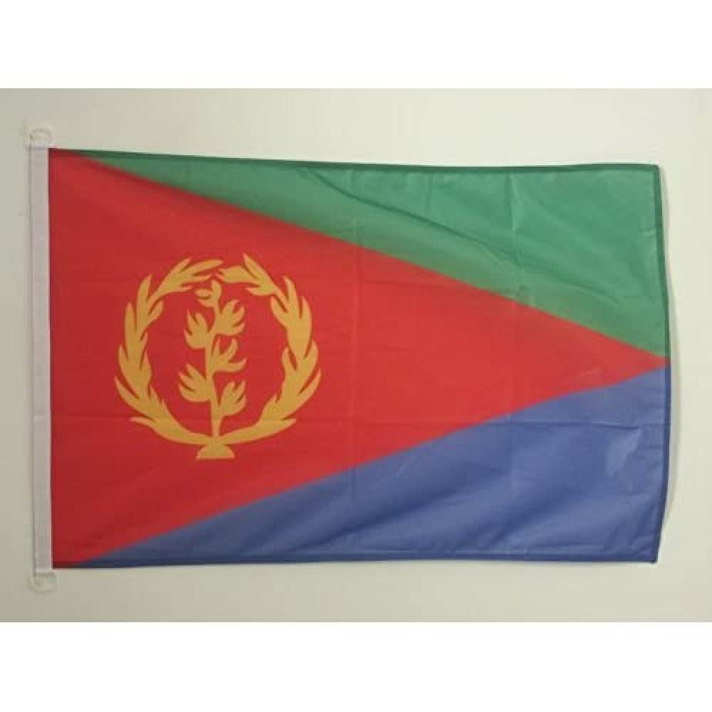 AZ FLAG - Eritrea Flag - 2x3 Ft - For Outdoor - Eritrean Banner Knitted Polyester with Two Plastic Rings - Fade Resistant - Vivid Colors - 2' x 3' Feet - 90x60 Cm