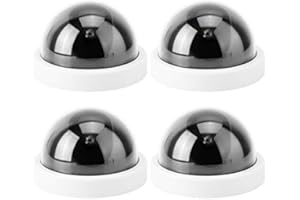 4pcs Dome Simulation Dummy Fake Security Camera, Anti-Theft CCTV Surveillance Camera with Flashing Led Light(White)