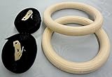 NEXPro Wood Gymnastic Ring Olympic Strength Training Gym Rings Wooden for Crossfit