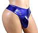 aishani Shiny Pouch Panties Men's Thong Bikini Briefs,L Blue