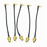 5pcs Cable 6inch RP-SMA female plug pin nut bulkhead to TS9 male plug pin 90Â° right angle gold RG174 Pigtail jumper cable for Huawei 3G/4G USB Modem booster