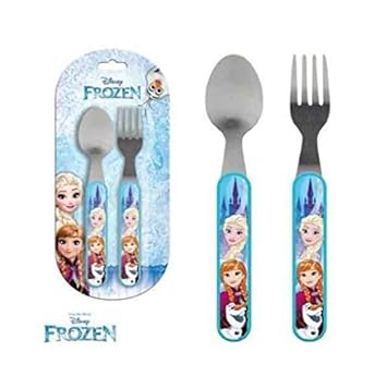 Javoli Die Eiskönigin Frozen Anne und ELSA Besteckset Besteck Spielzeug Gabel und Löffel