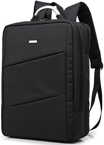 Men's Laptop Backpack, LYCSIX66 Canvas School Book Bag for College Student, Fits Under 14.4-Inch Notebook Computer, black