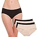 Rael / Hesta Women's Organic Cotton Basic Panties Underwear 4 Pack (Large, 2black/2natural)