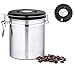 Chef's Star Stainless Steel Coffee Container Airtight with Built-in CO2 Gas Vent Valve and Date Tracking Wheel for Tea, Sugar and Cereal, 16 oz