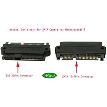 CGTime SAS 22 Pin to 7 Pin + 15 Pin SATA Hard Disk Drive Raid Adapter with 15 Pin Power Port