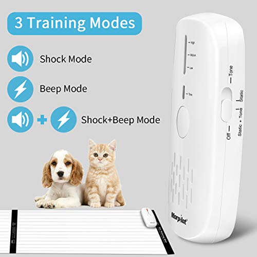 morpilot Pet Training Mat, Shock Mat for Cats Dogs, 30 x 16 Inches Pet Shock Mat with 9V Battery, 3 Training Modes, Smart Protection System, Repellent Mat Keep Pets Off Furniture Couch Sofa