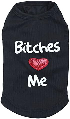 JJ Store Dog Shirt Cute Summer Pet Cat Puppy Bitches Love Me T-Shirt Doggy Clothes Vest Shirts