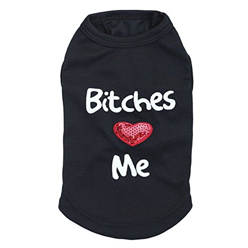 JJ Store Dog Shirt Cute Summer Pet Cat Puppy Bitches Love Me T-Shirt Doggy Clothes Vest Shirts