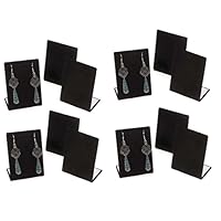 12-Pack Black Velvet Pendant Chain Necklace Display Stand 3.5" Tall Leaning Earring Stand Jewelry Display