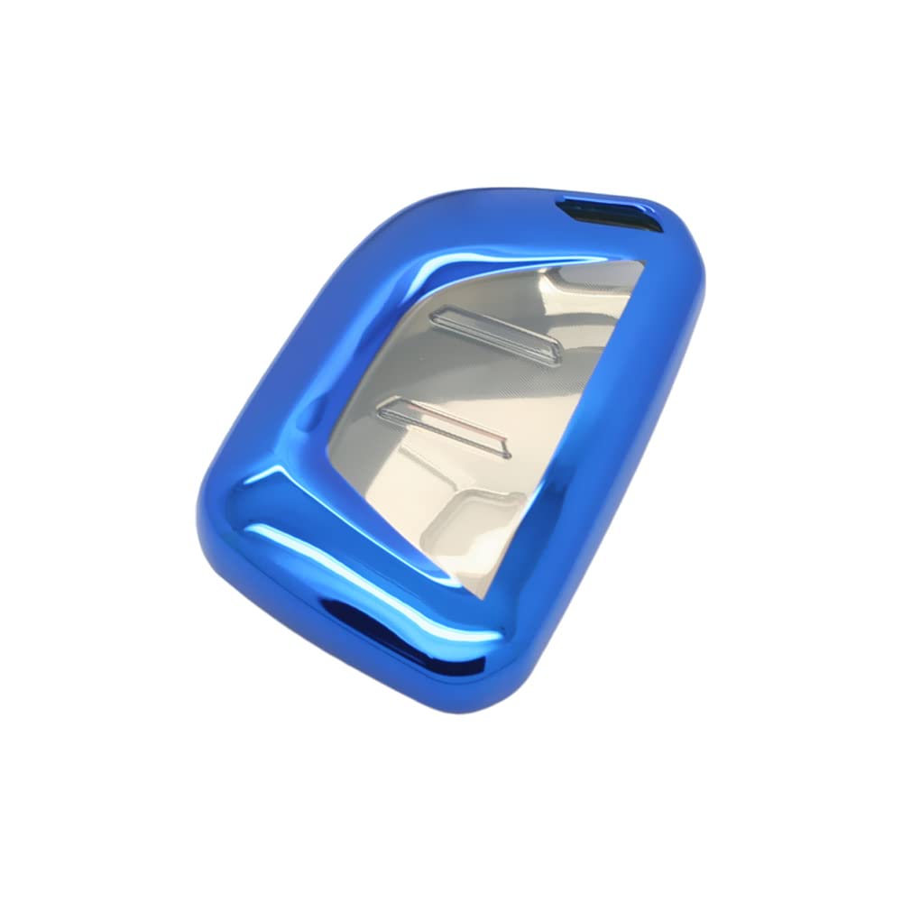 BROVACS Soft TPU Case Shell Cover Protector Holder Compatible with CADILLAC CT4 CT5 Smart Remote Key Fob 5 6 Button SV9770 Blue
