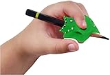 Left-Hand Pencil Grip for Kids Handwriting - Writing Claw with control Angle of fingers WRITE-IT-LEFT Green Fish